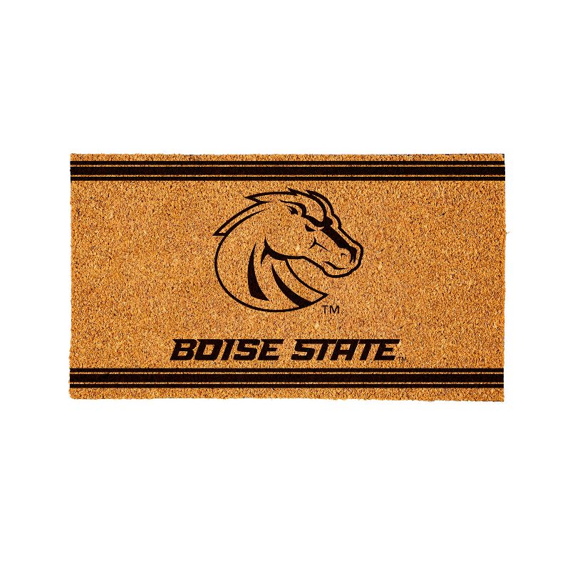 Evergreen Boise State University Logo Turf Mat, Brown- 28 x 16 Inches Indoor Outdoor Doormat, 1 of 8