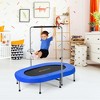 Costway Foldable Trampoline Double Mini Kids Fitness Rebounder w/ Adjustable Handle Red\Blue - image 3 of 4