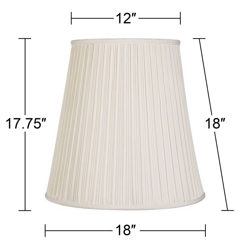 Springcrest Creme Mushroom Pleat Large Lamp Shade 12" Top x 18" Bottom x 18" Slant x 17.75" High (Spider) Replacement with Harp and Finial, 5 of 8