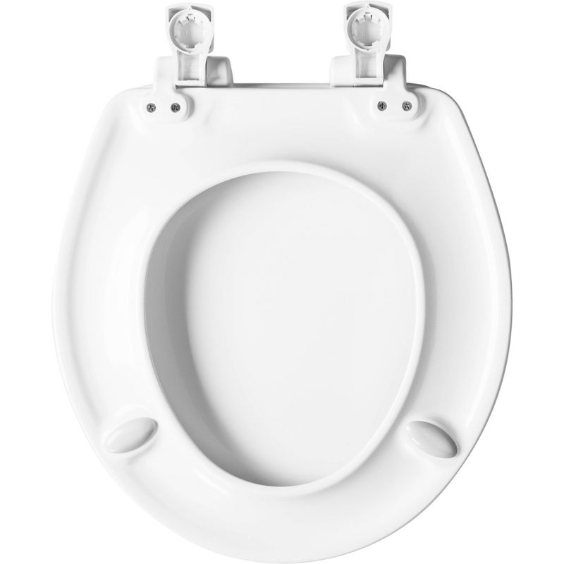 Alesio Round Enameled Wood Toilet Seat Removes for Easy Cleaning and Never Loosens White - Mayfair by Bemis, 5 of 11
