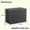 Infurnic Deck Boxes, Outside Storage Box Container with Handle for Storage Patio Furniture, Garden Tools, Pool Supplies, Black, 30.75"*17.1"*21.85" - 4 of 4