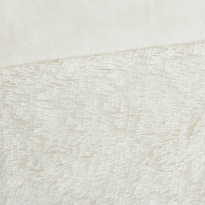 Ivory Shaggy Faux Fur Twin Duvet Cover Set
