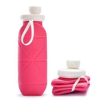 Outlery Collapsible Travel Water Bottles with Tumblr Cup, Pink