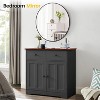 Brushed Metal Frame Round Mirror-Wall Mounted Vanity Mirror for Bathroom,Bedroom, Entryway &Living Room Modern Home Decor Essential - 3 of 4