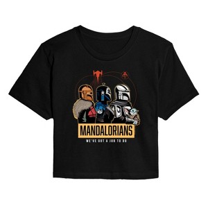 Women's - Star Wars - The Mandalorian Mando Space Cropped Graphic T-Shirt - 1 of 4