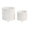 Sagebrook Home 2-Piece Set of Ceramic Planters Stylish Footed Plant Stand Set for Indoor or Outdoor - 2 of 4