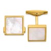Chisel Stainless Steel Polished Yellow IP-plated with Mother of Pearl Inlay Cuff Links - 2 of 2