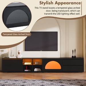 CAVINAS Modern TV Stands and Consoles, TVs Up to 100", Sliding Door & 2 Drawers, Free-Combination Entertainment Center with LED Light - 1 of 4