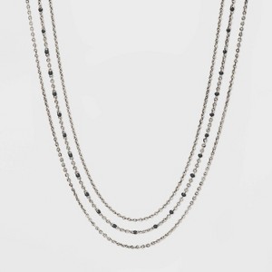 Layered Enamel Dotted Chain Necklace - Universal Thread Navy, Women