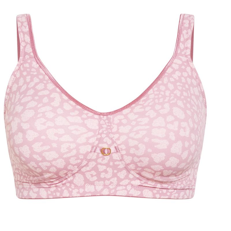 Women's Plus Size Soft Caress Print Bra - pink | AVENUE, 1 of 4