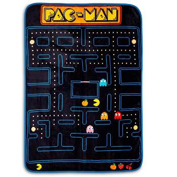 Just Funky Pac-Man Maze Fleece Throw Blanket | Cozy Lightweight Blanket | 45 x 60 Inches