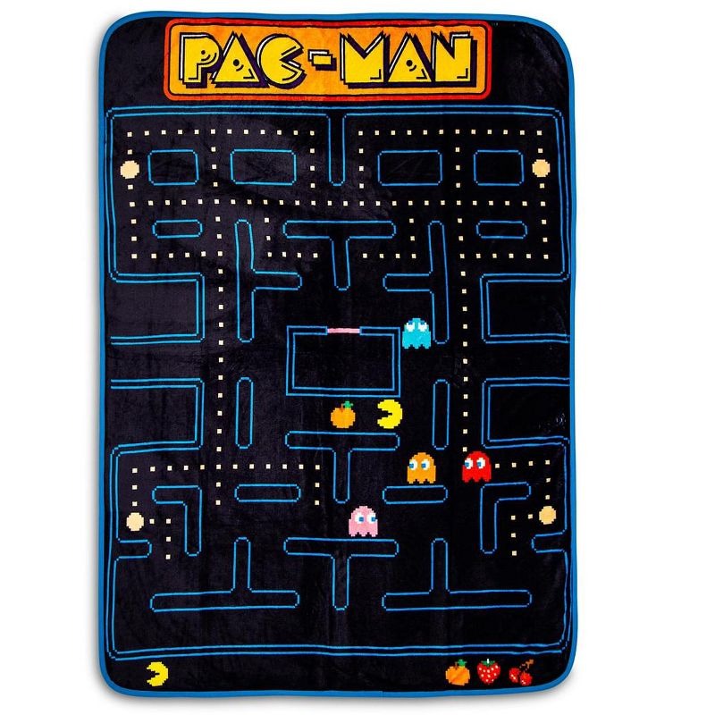 Just Funky Pac-Man Maze Fleece Throw Blanket | Cozy Lightweight Blanket | 45 x 60 Inches, 1 of 7