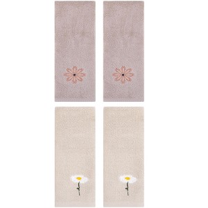 REGALWOVEN 4 Pcs Cotton Soft Absorbent Floral Pattern Hand Towel 13" x 30" - 1 of 4