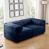 Chenille 2-Seater Sofa with Storage, Cylindrical Back & Armrests, Modern Loveseat with Hidden Compartments for Living Room - 2 of 4
