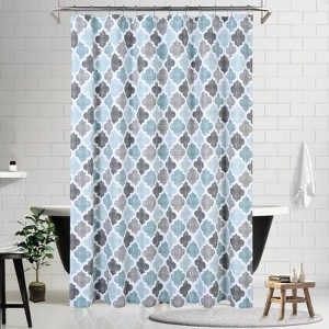 Shower Curtain 84 Inches Length Shower Curtain Moroccan Quatrefoil Modern Farmhouse Shower Curtain for Bathroom - 1 of 4