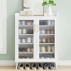 Shoe Cabinet, 5-Tier Shoe Storage Cabinet with Glass Doors, Shoes Organizer for Entryway, Hallway and Living Room - 3 of 4