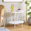 Inessa 2 Tier Bar Cart - BCT2503D - White - Safavieh - 3 of 4