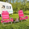 Costway 2-Pack Folding Backpack Beach Chair Table Set 5-Position Outdoor Reclining Chair Blue/Navy/Pink/Pattern/Flower/Yellow - 4 of 4