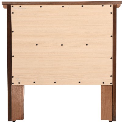 Espresso Solid Wood 2-Drawer Nightstand with Nickel Handles