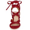 Allegra K Women's Open Toe Front Crisscross Chunky Heel Lace Ups Sandals - 3 of 4