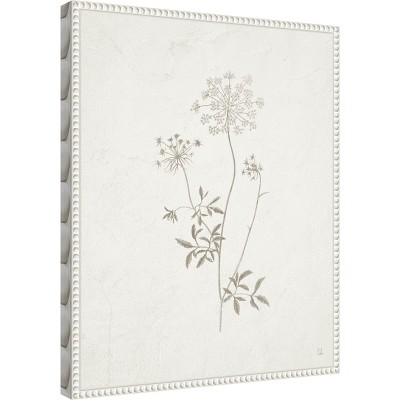 Beaded Perimeter Botanical Canvas Print in White Frame, 16 x 20-in.