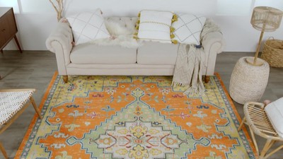 Allure Boho Medallion 5' x 7' Orange Multicolor Easy-Care Area Rug