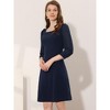 Allegra K Women's Square Neck Ruffle Trim Sheer 3/4 Sleeve Chiffon Mini Dress - 3 of 4