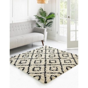Unique Loom Trellis Shag Ruth Trellis Indoor Woven Area Rug - 1 of 4