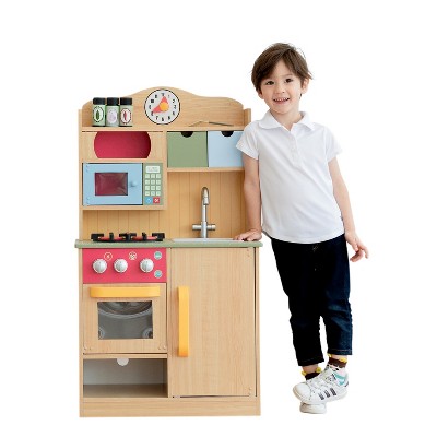 Teamson Kids - Little Chef Florence Classic Play Kitchen - Wood Grain