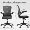 Sevobal Task And Office Chairs Ergonomic Office Chair, Lumbar Support And Flip Up Arms, Adjustable Height No Headrest, Black, 25.2"*20.7"*42.5" - 3 of 4