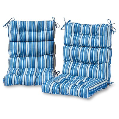 Kensington Garden 2pc 24x22 Outdoor Seat and Back Chair Cushion Set Brick  Stripe