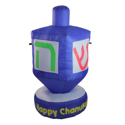 Northlight 48" Pre-Lit Inflatable Outdoor Hanukkah Dreidel - Blue/Gray