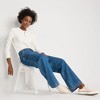 Lands' End Women's High Rise Soft Denim Pleated Wide Leg Trousers - 4 of 4