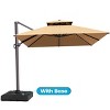 Crestlive Products 10' x 13' Patio Cantilever Umbrella Offset Double Top High-strength Aluminum Pole with 360°Rotation 5 Heights Adjustable Umbrella - 2 of 4