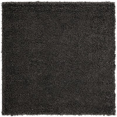 5'x5' Graphite Gray Square Shag Rug