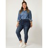 Agnes Orinda Women's Plus Size Business Casual Long Sleeve Denim Button-Down Shirts - 4 of 4