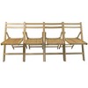 Sevobal Outdoor Portable Chairs 4 piece Slatted Wood Folding Chair Set for Kitchen Special Events Outdoor Backyard Garden, Beige, 15.6"*22.8"*31" - 2 of 4