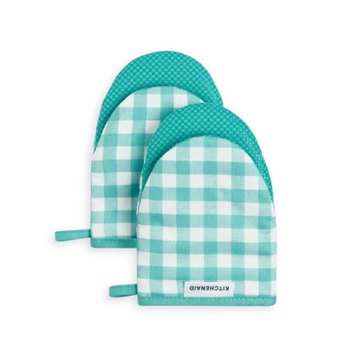 Details about   Tartan Plaid Check Silicone Cotton Mini Oven Mitt set of 2 Blue Green Red 