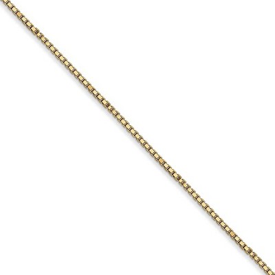 Black Bow Jewelry 1mm 14k Yellow Gold Classic Box Chain Necklace