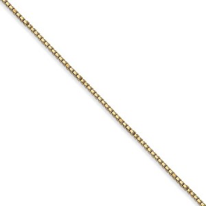 Black Bow Jewelry 1mm 14k Yellow Gold Classic Box Chain Necklace - 1 of 4