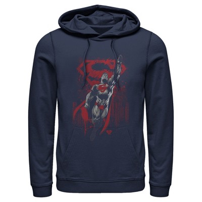 Men's Superman Grunge Hero Flight Pull Over Hoodie : Target