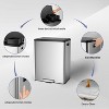 16 Gallon/60L Stainless Steel Step Trash Can, Dual Compartment with Removable Buckets, Soft-Close Lid - 4 of 4
