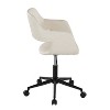 TiramisuBest Contemporary Black Metal & Cream Faux Leather Low Back Task Chair, Ergonomic, Adjustable Height & 360¡ã Swivel - 2 of 4