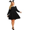 Agnes Orinda Women's Plus Size Long Sleeve Peter Pan Collar Elegant Formal Midi Flare A Line Dresses - 3 of 4