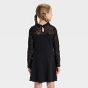 Girls' Long Sleeve Spider Web Halloween Dress - Cat & Jack™ Black - 2 of 3