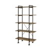 HomeRoots 73" Brown And Black Metal Five Tier Etagere Bookcase - 4 of 4