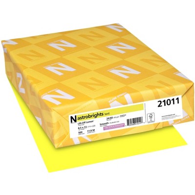 Astrobrights Premium Colored Paper, 8-1/2 x 11 Inches, 24 lbs, Lift-Off Lemon, 500 Sheets