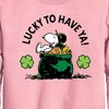 Boys' - Peanuts - Lucky To Have Ya Graphic Long Sleeve Fleece Sweatshirt - 2 of 4
