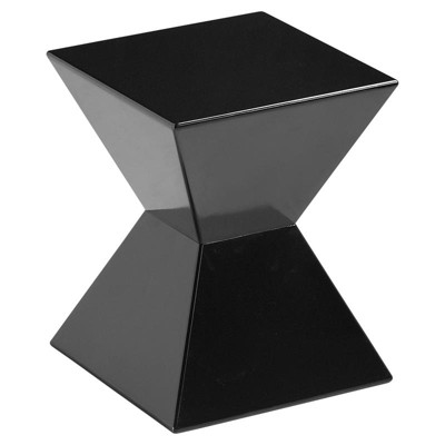 Rocco 13.5" Modern Fiberglass High Gloss End Table in Black - Brant House