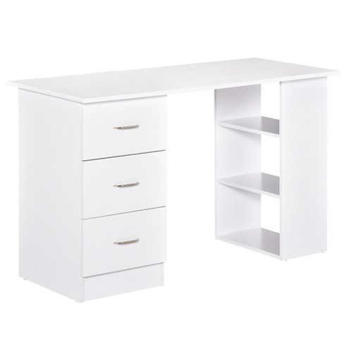 Buy Multi-Functions Computer Desk with Storage Draws，Office Desk with  Bookshelves & Reversible File Cabinet， Study Writing Desk with Host Storage  & Pull-Out Keyboard Tray (White) Online at desertcartSeychelles